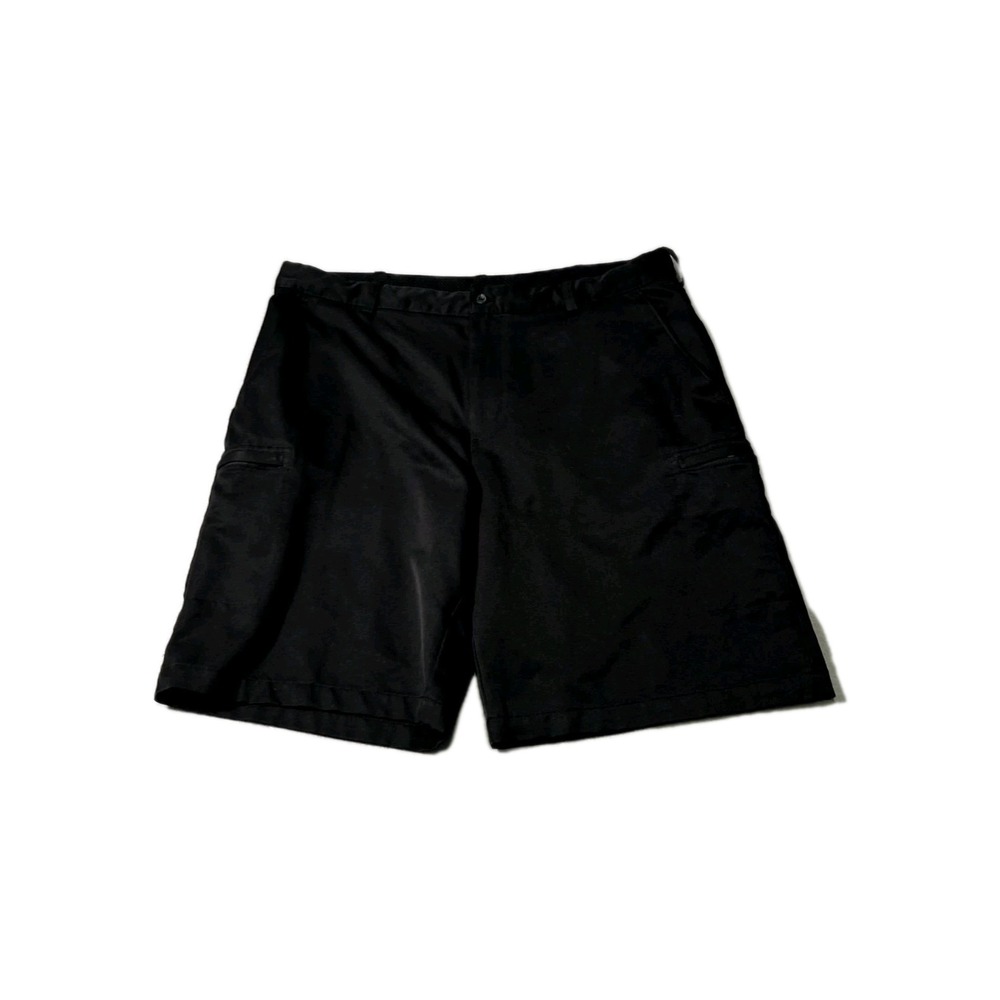 Izod Golf‎ Shorts Mens 38 Black Classic Fit Flat Front Performance Cargo Pockets
